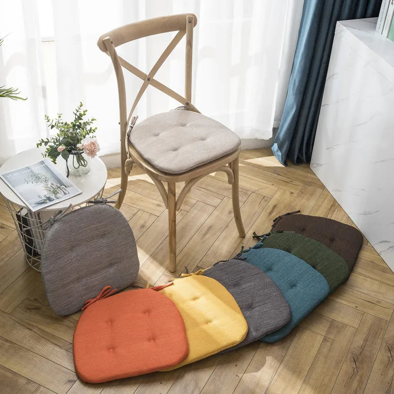 Linen Chair Cushion: Anti-slip, MultiColor Dining Room & Outdoor Garden Cushions