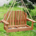 White wooden adirondack bird feeder chair garden decor